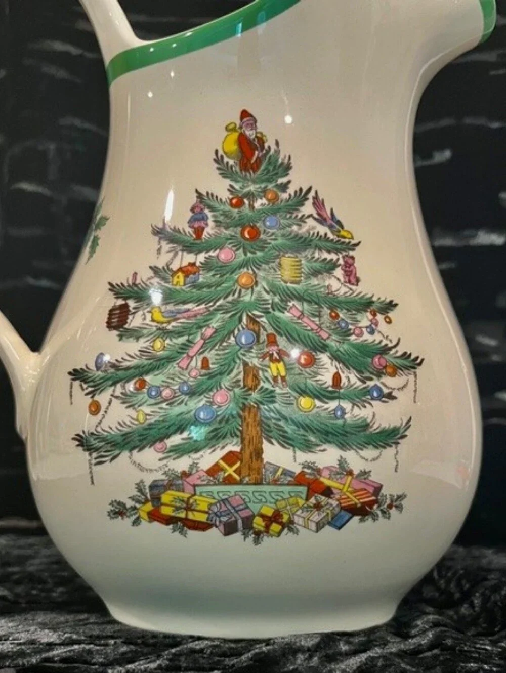 Vintage Spode England Christmas Tree 48oz Pitcher Large Jug S3324 J 1985 EUC